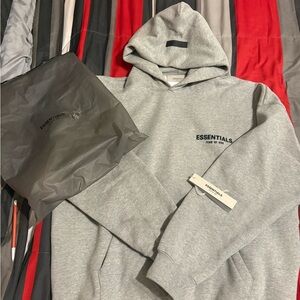 Essentials Light Gray Men's Hoodie